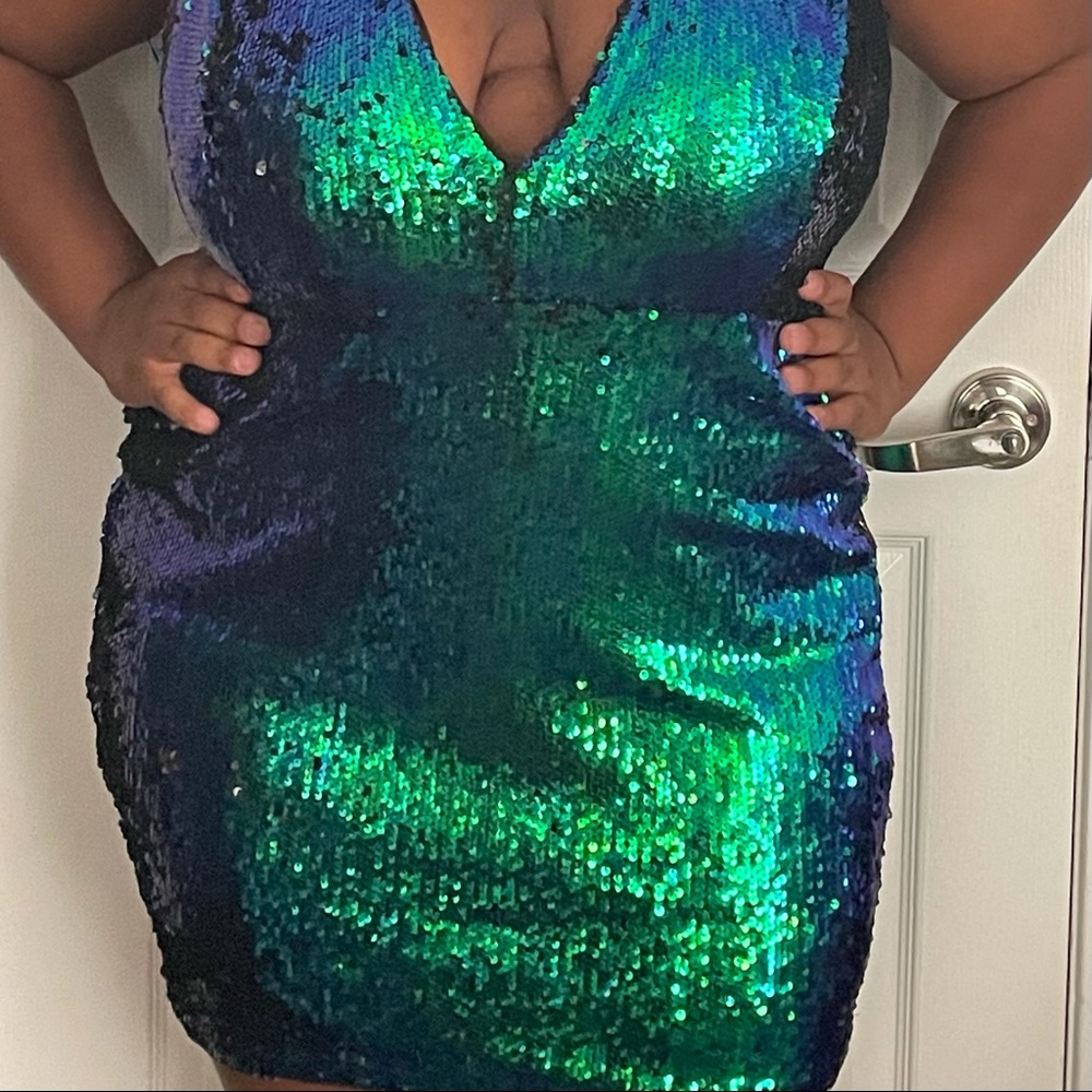 Multi sequence cocktail dress